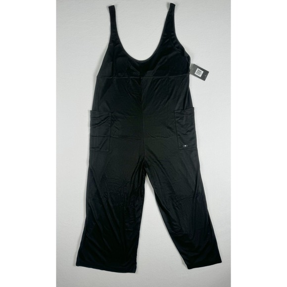 Hurley Pants - Hurley Womens Rib Jumpsuit Black CQ2518 010 Size XL Wide Leg Sleeveless Romper